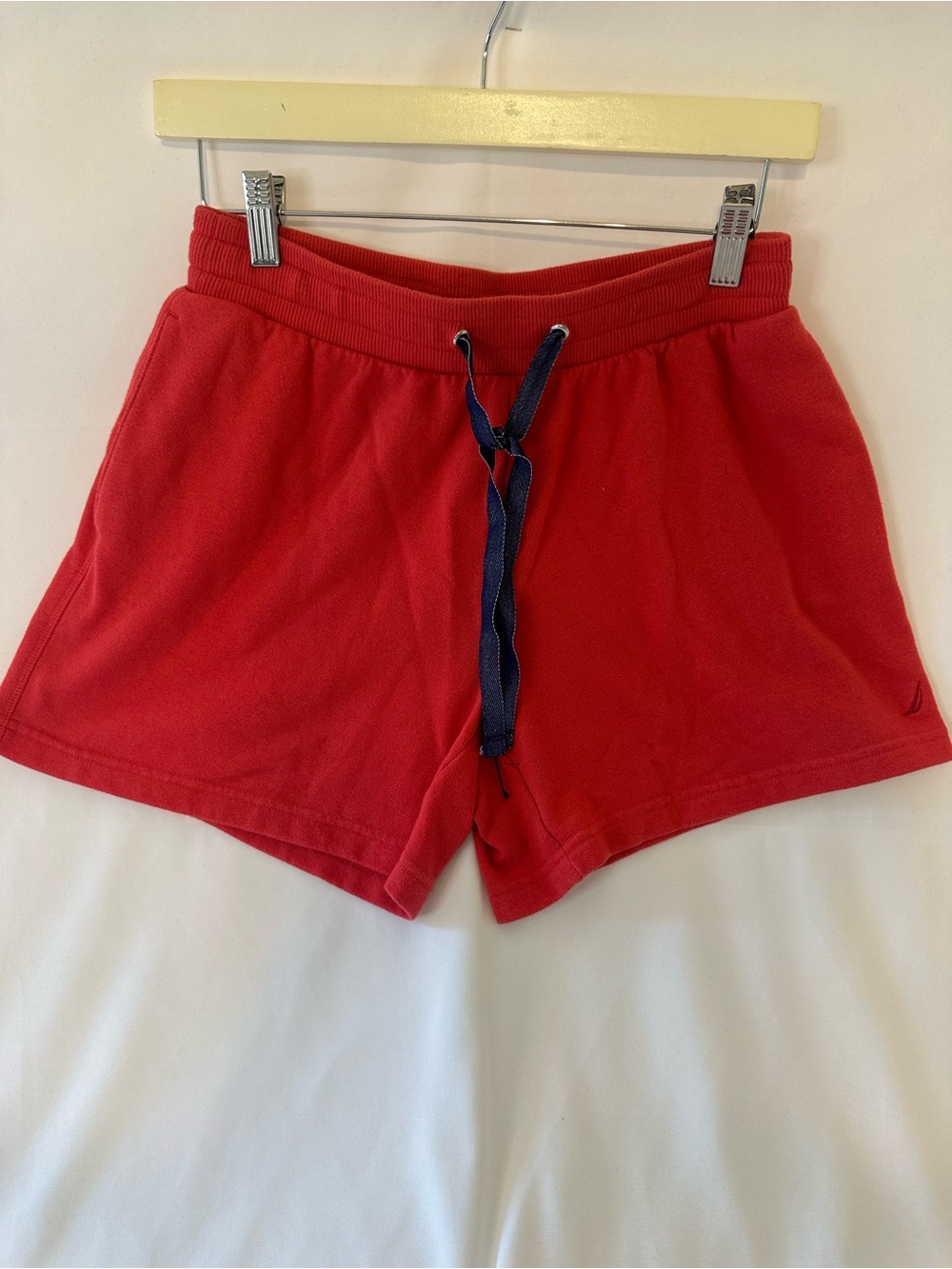 Nautica Red Women's Athletic Shorts with Navy Drawstring